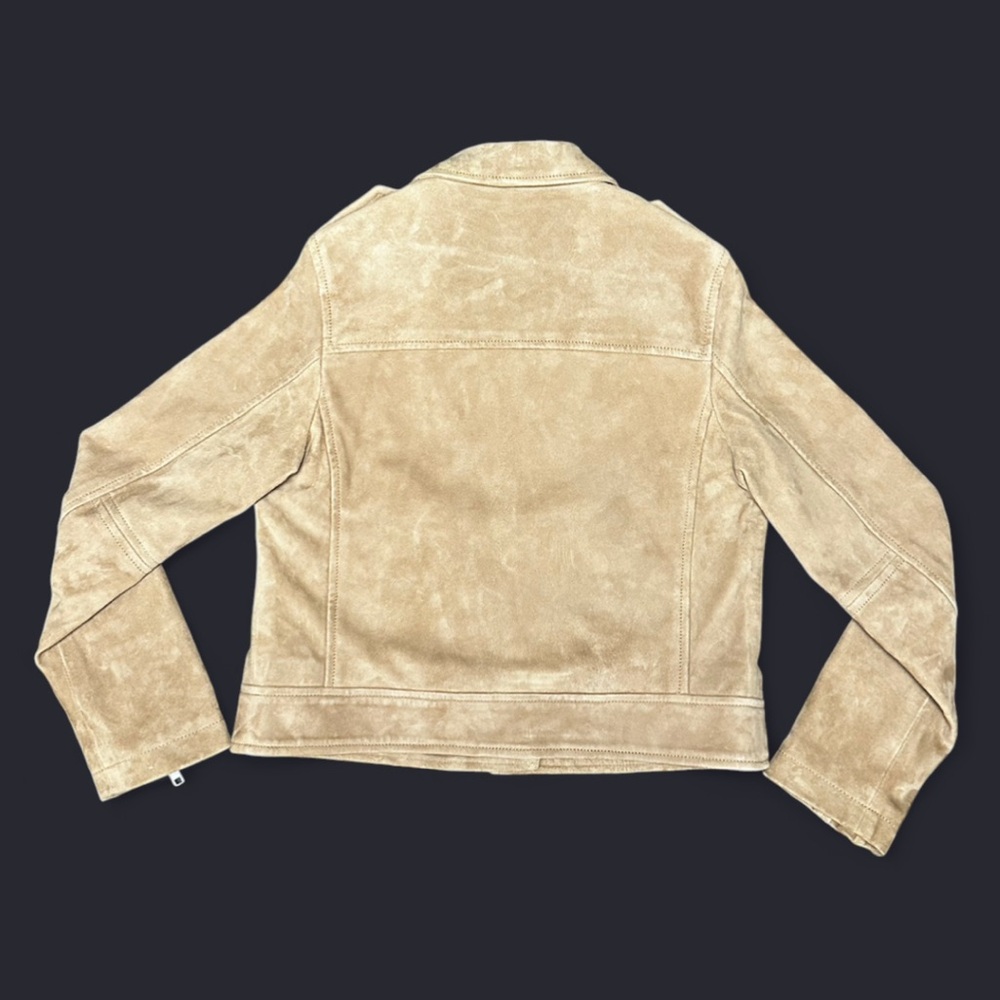 Boden Tan Suede Moto Jacket Sz 8 Like New! π§₯β¨ - Picture 7 of 12